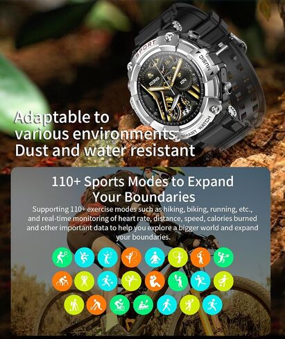 ZJX Smartwatch with Earbuds, 2-in-1 Sports Watch with Pedometer, 1.53-inch Rugged Fitness Watch, Calorie, Sleep Monitor, Heart Rate Monitor, 100+ Exercise Modes for iOS and Android in Kuwait