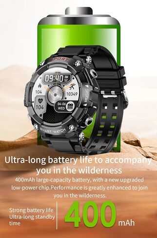 ZJX Smartwatch with Earbuds, 2-in-1 Sports Watch with Pedometer, 1.53-inch Rugged Fitness Watch, Calorie, Sleep Monitor, Heart Rate Monitor, 100+ Exercise Modes for iOS and Android in Kuwait