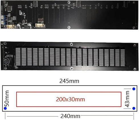 محلل طيف موسيقى LED، محلل طيف الصوت، DSP مدمج، شاشة LED، 20 شريحة/15 مستوى، مضخم شاشة VU متر، 5-12 فولت، يدعم تعديل EQ، للسيارة والمنزل., أسود in Kuwait