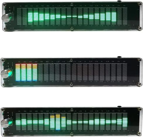 محلل طيف موسيقى LED، محلل طيف الصوت، DSP مدمج، شاشة LED، 20 شريحة/15 مستوى، مضخم شاشة VU متر، 5-12 فولت، يدعم تعديل EQ، للسيارة والمنزل., أسود in Kuwait