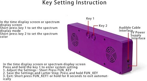 Music Spectrum Display Analyzer, RGB Colorful 1624 Segment Rhythm Light Level Voice Sensor, Clock Display, 384 LEDs 20 Dynamic & 7 Color Effect Display, Home Ambient Lights in Kuwait