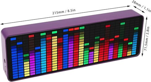 Music Spectrum Display Analyzer, RGB Colorful 1624 Segment Rhythm Light Level Voice Sensor, Clock Display, 384 LEDs 20 Dynamic & 7 Color Effect Display, Home Ambient Lights in Kuwait