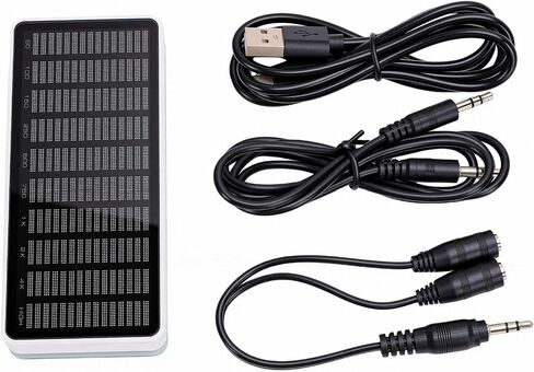 ضوء طيف إيقاع الموسيقى، محلل بصري LED زجاجي معدني 384 مصباح LED 16 × 24 شاشة عرض مزدوجة المدخلات قابلة للتعديل ديكور لتخطيط الصوت المكتبي وإنشاء محتوى الألعاب in Kuwait