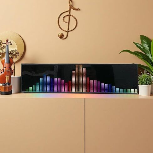 Music Rhythm Spectrum Display, Dynamic LED Spectrum Analyzer, Voice Control + Line Control, Featuring 36 Display Styles, 16 Colors, 4 Frequency Ranges, 3.5mm Audio Input, for Entertainment,Music Lover in Kuwait