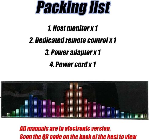 Music Rhythm Spectrum Display, Dynamic LED Spectrum Analyzer, Voice Control + Line Control, Featuring 36 Display Styles, 16 Colors, 4 Frequency Ranges, 3.5mm Audio Input, for Entertainment,Music Lover in Kuwait