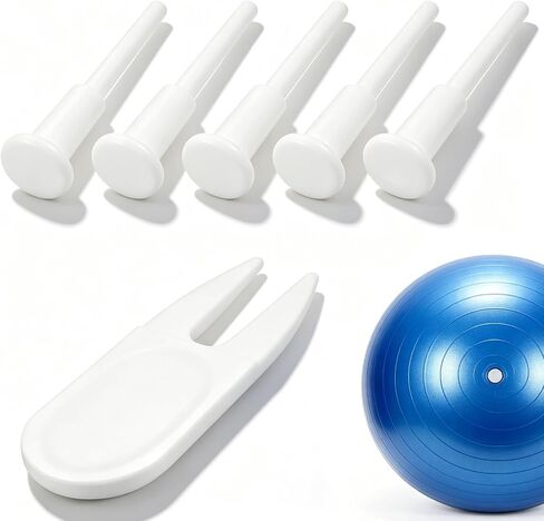 6 PCS Yoga Ball Plug Replacement Kit with Removal Tool, Exercise Ball Plug Replacement & BOSU Ball Plugs for Yoga Ball for Pregnancy, Pilates & Stability Balls, Pool Floats in Kuwait