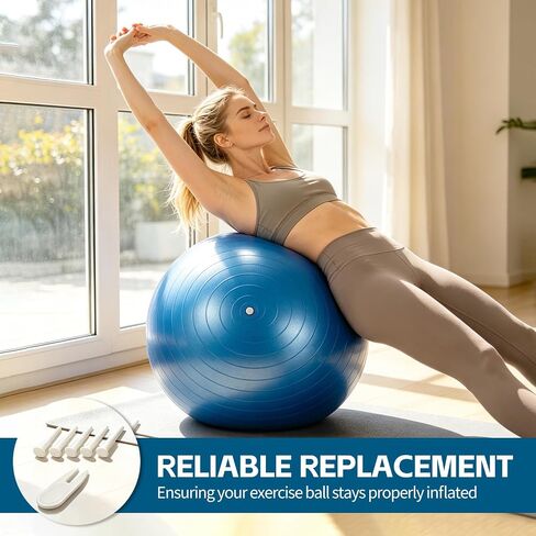 6 PCS Yoga Ball Plug Replacement Kit with Removal Tool, Exercise Ball Plug Replacement & BOSU Ball Plugs for Yoga Ball for Pregnancy, Pilates & Stability Balls, Pool Floats in Kuwait