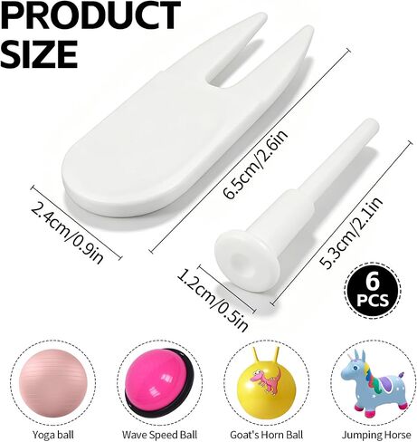 6 PCS Yoga Ball Plug Replacement Kit with Removal Tool, Exercise Ball Plug Replacement & BOSU Ball Plugs for Yoga Ball for Pregnancy, Pilates & Stability Balls, Pool Floats in Kuwait