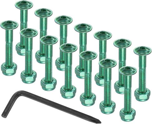 PATIKIL 17 mm/ 0.7" Skateboard Hardware Kit, 16 Pcs Mounting Screws Bolts Nuts Set with Hex Key for Skateboard Cruiser, Orange in Kuwait