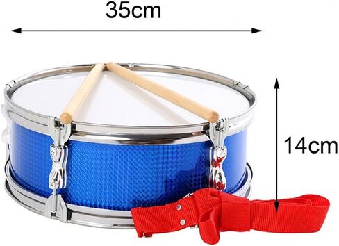 13inch Snare Drum with Carrying Strap, Lightweight Music Drum for Young Musicians and Beginners- Blue in Kuwait