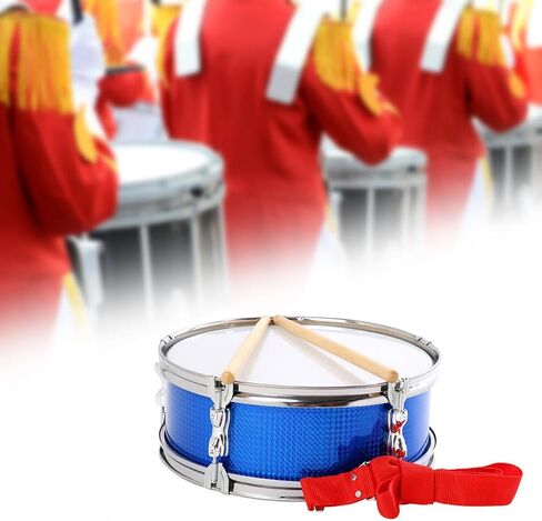 13inch Snare Drum with Carrying Strap, Lightweight Music Drum for Young Musicians and Beginners- Blue in Kuwait