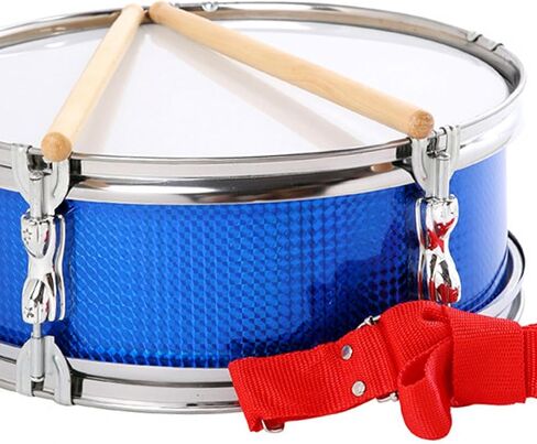 13inch Snare Drum with Carrying Strap, Lightweight Music Drum for Young Musicians and Beginners- Blue in Kuwait