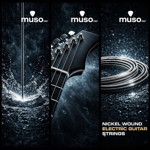 Electric Guitar Strings 10–46 (3 Pack) – Nickel Wound Electric Guitar Strings Light Gauge – Bright Tone, Stable Tuning, Long Lasting, 5 Free Picks in Kuwait