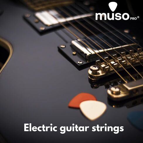 Electric Guitar Strings 10–46 (3 Pack) – Nickel Wound Electric Guitar Strings Light Gauge – Bright Tone, Stable Tuning, Long Lasting, 5 Free Picks in Kuwait
