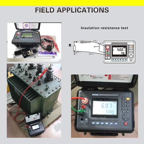 Digital 15kV High Voltage Insulation Tester with Rated Voltage 500V 1000V 2500V 5000V 10KV 15KV Insulation Resistance Range 0.01MΩ to 50TΩ Output Short-Circuit Current ≥6mA@15KV in Kuwait