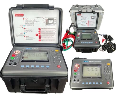Digital 15kV High Voltage Insulation Tester with Rated Voltage 500V 1000V 2500V 5000V 10KV 15KV Insulation Resistance Range 0.01MΩ to 50TΩ Output Short-Circuit Current ≥6mA@15KV in Kuwait