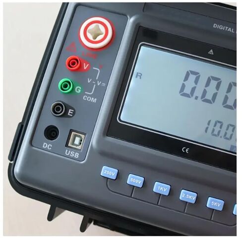 Digital 15kV High Voltage Insulation Tester with Rated Voltage 500V 1000V 2500V 5000V 10KV 15KV Insulation Resistance Range 0.01MΩ to 50TΩ Output Short-Circuit Current ≥6mA@15KV in Kuwait