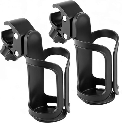 Pack of 2 Adjustable Bike Water Bottle Holder Mountain Bike Accessories for Men | Lightweight Mountain Bikes Water Bottle Cage & Cup Holder Bicycle Accessories | MTB Cup Grip for Riding - Black in Kuwait