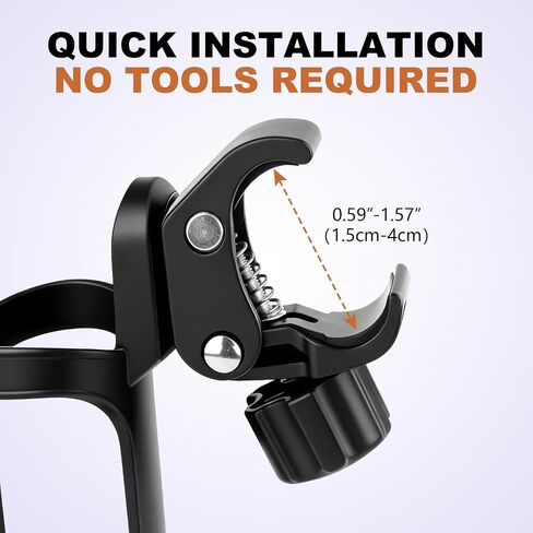 Pack of 2 Adjustable Bike Water Bottle Holder Mountain Bike Accessories for Men | Lightweight Mountain Bikes Water Bottle Cage & Cup Holder Bicycle Accessories | MTB Cup Grip for Riding - Black in Kuwait