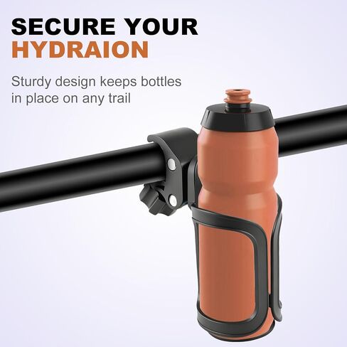 Pack of 2 Adjustable Bike Water Bottle Holder Mountain Bike Accessories for Men | Lightweight Mountain Bikes Water Bottle Cage & Cup Holder Bicycle Accessories | MTB Cup Grip for Riding - Black in Kuwait