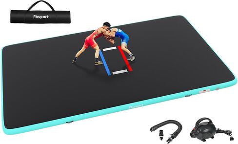 FBSPORT Inflatable Wrestling Mat 10ft/6.6ft/5ft, Outdoor and Indoor PVC Jiu Jitsu Mats, Gymnastics Training Mat Foldable for BJJ, MMA, Martial Art, Boxing, Grappling and Judo in Saudi Arabia
