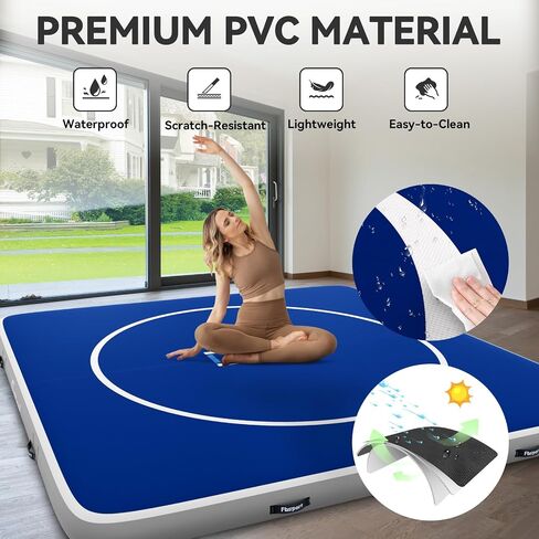 FBSPORT Inflatable Wrestling Mat 10ft/6.6ft/5ft, Outdoor and Indoor PVC Jiu Jitsu Mats, Gymnastics Training Mat Foldable for BJJ, MMA, Martial Art, Boxing, Grappling and Judo in Saudi Arabia