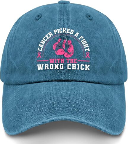 Cancer Picked A Fight with THE Wrong Chick Hats for Women Stylish Washed in Kuwait