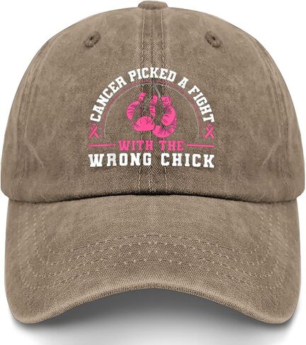 Cancer Picked A Fight with THE Wrong Chick Hats for Women Stylish Washed in Kuwait