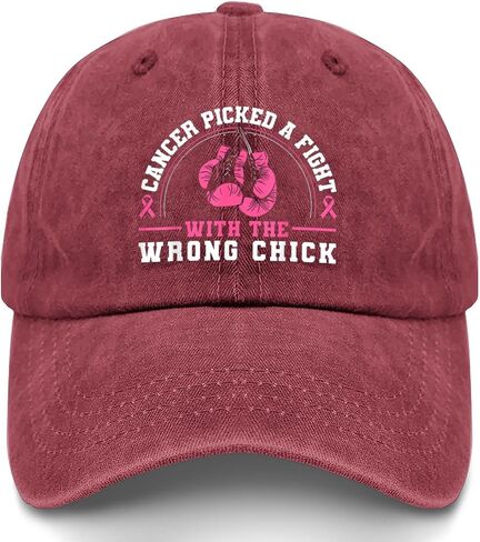 Cancer Picked A Fight with THE Wrong Chick Hats for Women Stylish Washed in Kuwait
