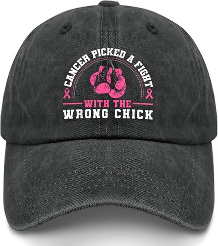 Cancer Picked A Fight with THE Wrong Chick Hats for Women Stylish Washed in Kuwait