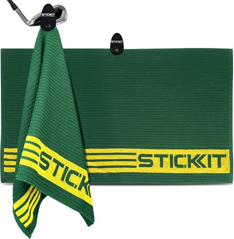 منشفة الجولف المغناطيسية STICKIT XL، رمادية، نسيج تيري قطني ممتاز مقاس 81.28 سم × 50.8 سم، مغناطيس قوي صناعي لتثبيت عربات الجولف والنوادي، فائقة الامتصاص، سريع الجفاف، تصميم سهل التنظيف in Kuwait