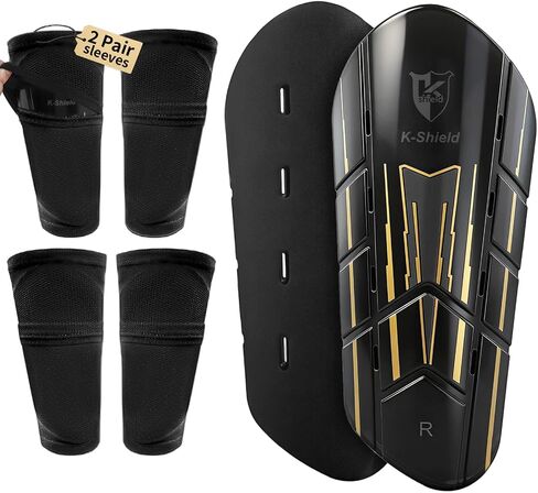 واقيات ساق كرة القدم K-Shield للأطفال والبالغين، وسادات واقية لساق كرة القدم 2 أكمام جورب، فتحات تهوية خفيفة الوزن لحماية الساق للأولاد والبنات والرجال والنساء in Kuwait