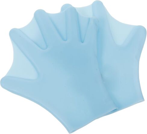 Ciieeo 1 Pair Swim Practicing Hand Cover Gloves with Webbed Design, Silicone Material, Wrist Adjustable for Swim Games and Water Fitness Classes, Good Protection Pool Gloves in Kuwait
