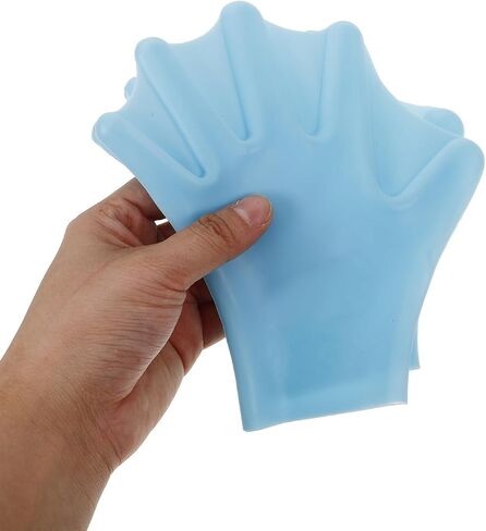 Ciieeo 1 Pair Swim Practicing Hand Cover Gloves with Webbed Design, Silicone Material, Wrist Adjustable for Swim Games and Water Fitness Classes, Good Protection Pool Gloves in Kuwait