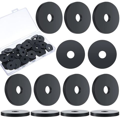 25 Pieces Rubber Washer Heavy Duty Abrasion Resistant Rubber, 1 Od x 1/4 ID x 1/8 Thickness Flat Washer Flat Grommets for Bolts Spacers, Vibration Suppression in Kuwait