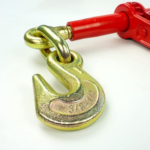 غلاف سلسلة 3/8 بوصة - 1/2 بوصة، مجلدات تحميل من نوع السقاطة المزورة بوزن 9200 رطل، تستخدم مع سلسلة نقل G70 أو 1/2 بوصة G43 مقاس 3/8 بوصة، ربط الأحمال الثقيلة بشاحنة أو مقطورة مسطحة (عبوتان) in Kuwait