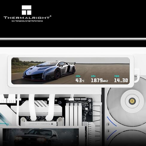 شاشة Thermalright Trofeo Vision 11.3 LCD بيضاء، شاشة عرض مغناطيسية LCD ملونة كاملة 11.3 بوصة، دقة 1920x400، سهلة التركيب، درجة حرارة وحدة المعالجة المركزية/وحدة معالجة الرسومات الرئيسية (أبيض) in Kuwait