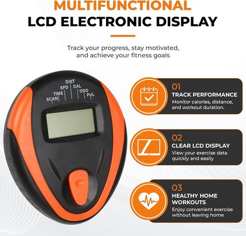 Stationary Bike Speedometer LCD Monitor Replacement, Digital Exercise Bicycle Display with Heart Rate Measurement, Shows Time Speed Distance Calorie Tracking Fit for 3.5mm Jack/1/8" TS Sleeve Cable in Kuwait