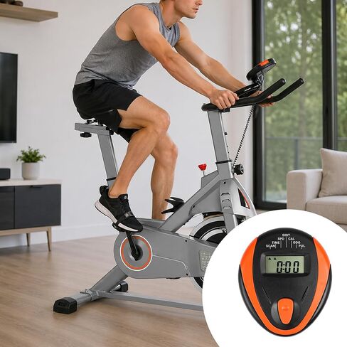 Stationary Bike Speedometer LCD Monitor Replacement, Digital Exercise Bicycle Display with Heart Rate Measurement, Shows Time Speed Distance Calorie Tracking Fit for 3.5mm Jack/1/8" TS Sleeve Cable in Kuwait
