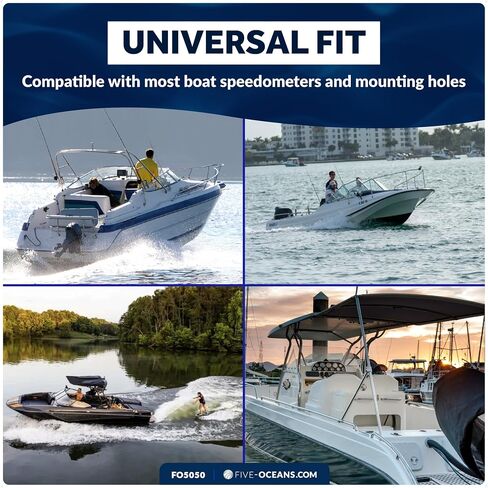 Five Oceans Marine Boat Speedometer Kit, Universal Pitot Tube Automatic Kick-Up Assembly Up to 80 MPH - Durable ABS Construction Speedometer Pitot for Boats & Pontoons- FO5050 in Kuwait