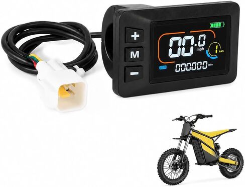 Electric Bike Display Screen, LCD Control Panel Meter, E-Bike Speedometer Computer Replacement, Handlebar Display Accessories, Compatible with Heybike Villain Electric Dirt Bike in Kuwait