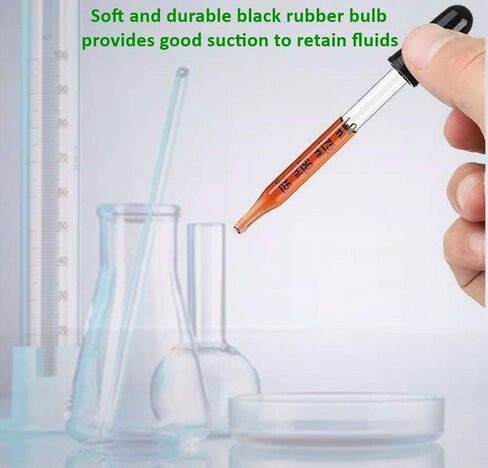 20Pcs Glass Eye Droppers, Glass Pipette Dropper for Essential Oil, Medicine, Crafts, Accurately 1ml Pipette for Mixing Paints, Lab Use, Animal Feeding, Ear&Eye Drops in Kuwait