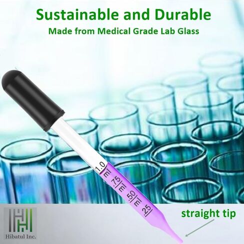 20Pcs Glass Eye Droppers, Glass Pipette Dropper for Essential Oil, Medicine, Crafts, Accurately 1ml Pipette for Mixing Paints, Lab Use, Animal Feeding, Ear&Eye Drops in Kuwait