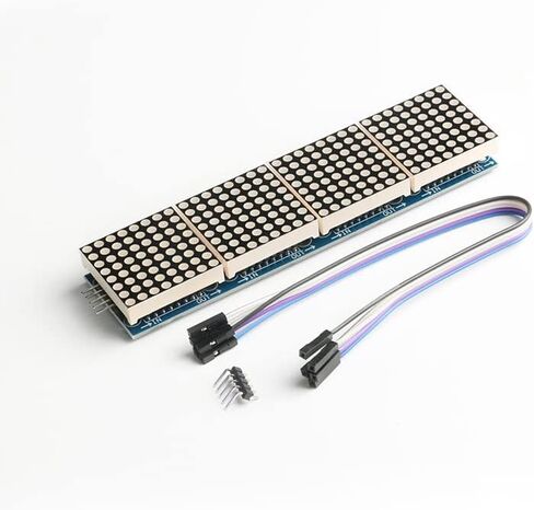2Pcs MAX7219 Dot Matrix Display 4 in 1 Integrated Display 4 Dot Matrix Integrated Display Screen Module Microcontroller Controls Red Color LED Electronic Components 5V in Kuwait