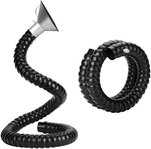 Fume Extraction Arm,Flexible Industrial Air Extractor Duct Hose, Hard Articulated Collector Arm with Hood for Laboratory & Shop-Vac, 4-8 Inch Diameter, 2m Length, Black in Kuwait