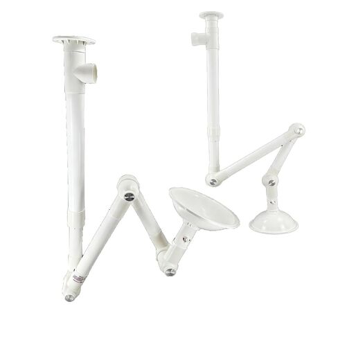 Fume Extractor Arm 90mm 110mm Compatible, 2-Pack | 3-Section 360° Rotatable, Lab Fume Hood Snorkel, Ceiling or Wall Mountable, For Lab, Moxibustion, Soldering, Industrial in Kuwait