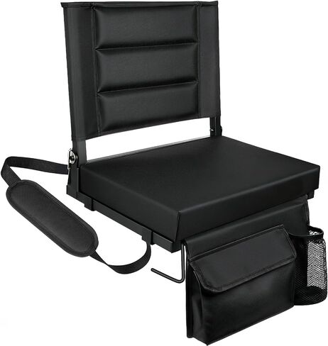 Stadium Seats with Back Support,Bleacher Chairs with Cushion, Portable Folding Stadium Chair with Removable Cushion and Large Pocket for School Events Sports Game in Kuwait