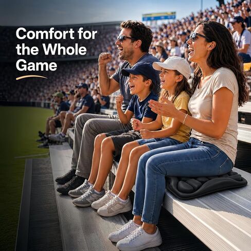 Stadium Seat Cushion for Bleachers, Portable Air Cell Seat Pad with Built-in Pump, Lightweight Inflatable Cushion for Game Day, Airplane Travel, Concerts and Outdoor Events in Kuwait
