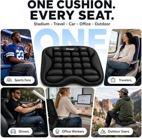 Stadium Seat Cushion for Bleachers, Portable Air Cell Seat Pad with Built-in Pump, Lightweight Inflatable Cushion for Game Day, Airplane Travel, Concerts and Outdoor Events in Kuwait