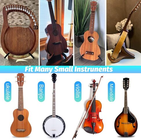 WOGOD Ukulele Stand Instrument Stand Folding Portable Stand and Guitar Tuner Clip on Ukulele Violin Tuner in Kuwait